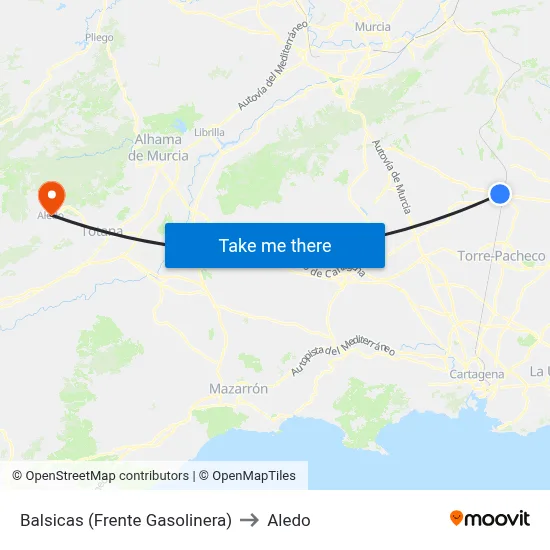 Balsicas (Frente Gasolinera) to Aledo map