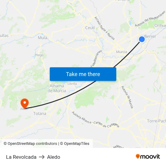 La Revolcada to Aledo map