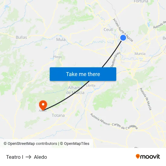Teatro Villa de Molina to Aledo map