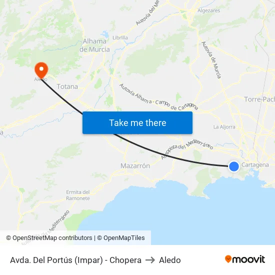 Avda. Del Portús (Impar) - Chopera to Aledo map
