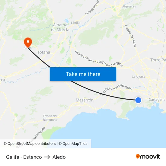Galifa - Estanco to Aledo map