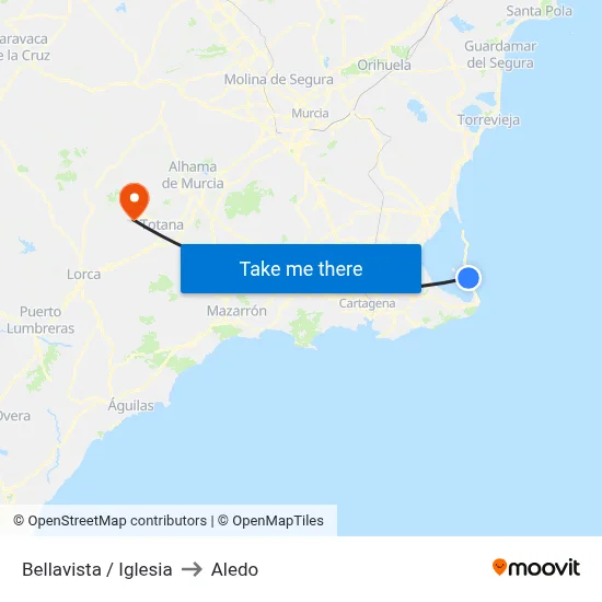 Bellavista / Iglesia to Aledo map