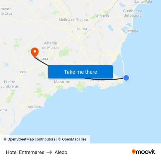 Hotel Entremares to Aledo map