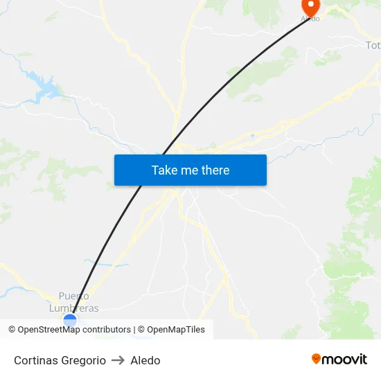 Cortinas Gregorio to Aledo map