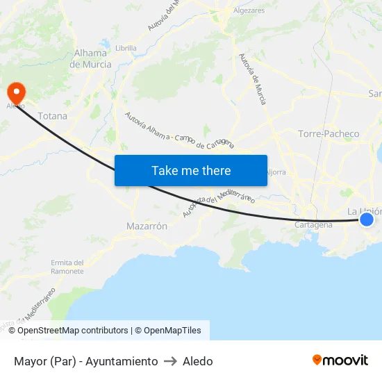 Mayor (Par) - Ayuntamiento to Aledo map