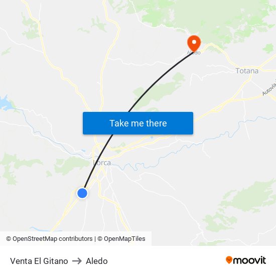 Venta El Gitano to Aledo map