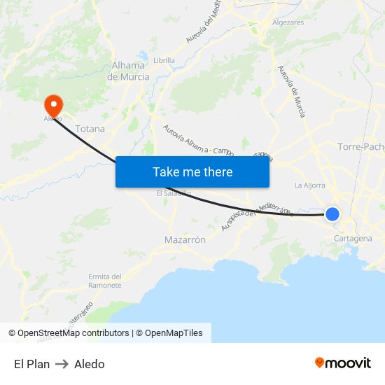 El Plan to Aledo map