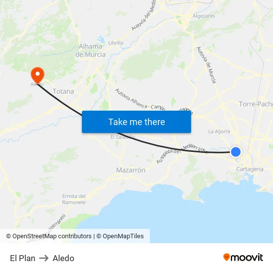 El Plan to Aledo map