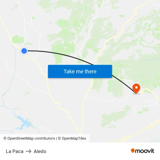 La Paca to Aledo map