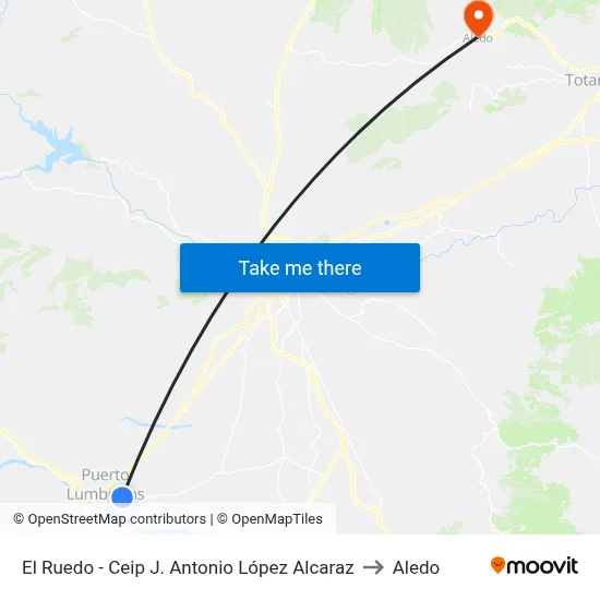 El Ruedo - Ceip J. Antonio López Alcaraz to Aledo map