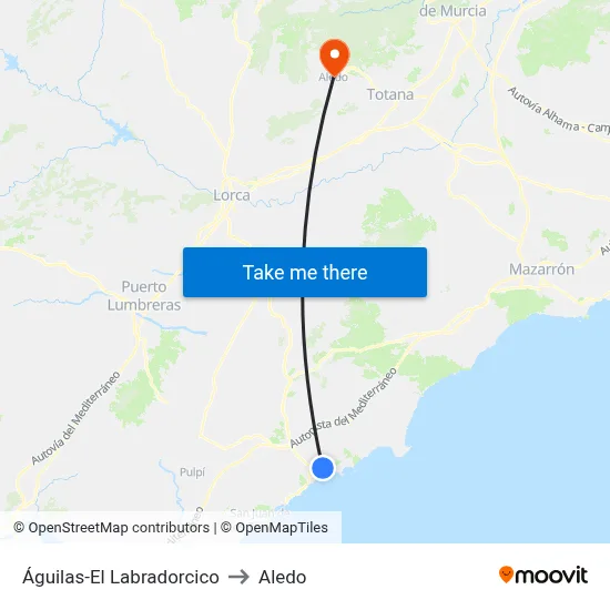 Águilas-El Labradorcico to Aledo map