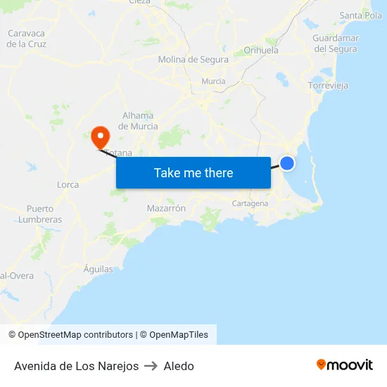 Avenida de Los Narejos to Aledo map