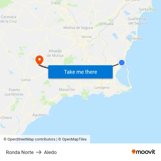 Ronda Norte to Aledo map