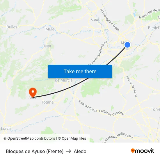 Bloques de Ayuso (Frente) to Aledo map