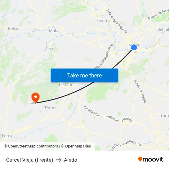 Cárcel Vieja (Frente) to Aledo map