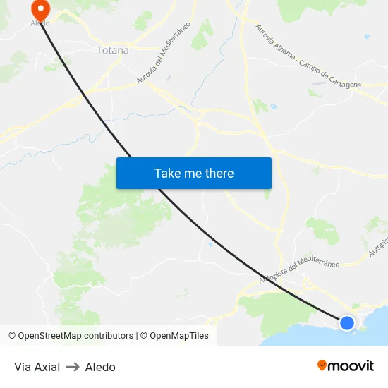 Vía Axial to Aledo map