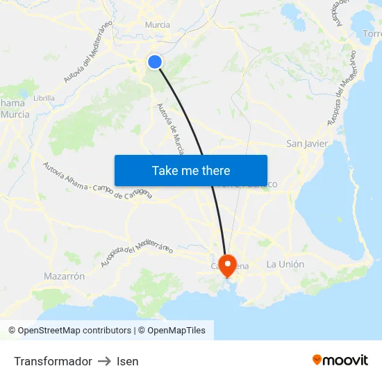 Transformador to Isen map