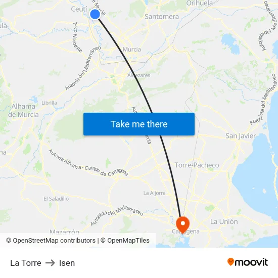La Torre to Isen map
