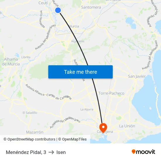 Menéndez Pidal, 3 to Isen map