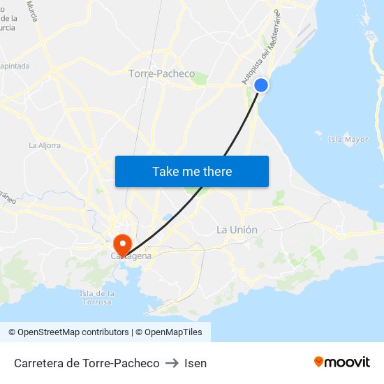 Carretera de Torre-Pacheco to Isen map