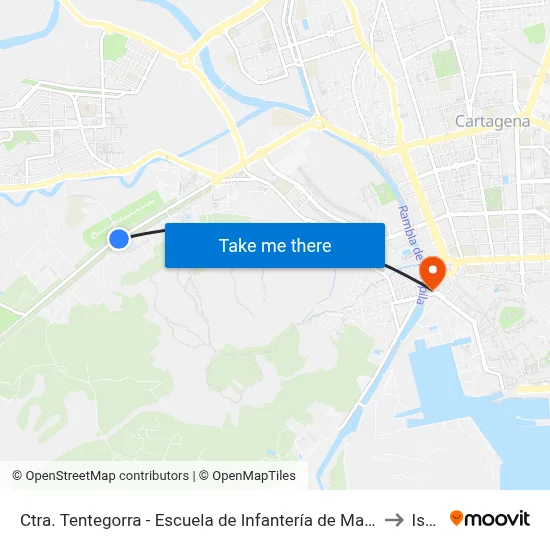 Ctra. Tentegorra - Escuela de Infantería de Marina to Isen map