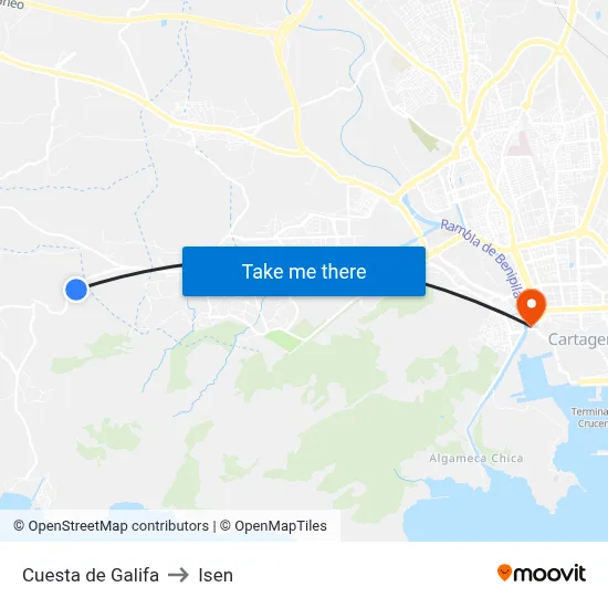 Cuesta de Galifa to Isen map