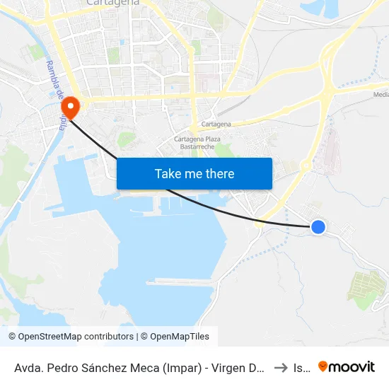Avda. Pedro Sánchez Meca (Impar) - Virgen Del Rosario to Isen map