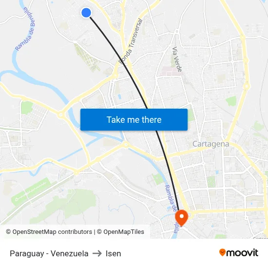 Paraguay - Venezuela to Isen map
