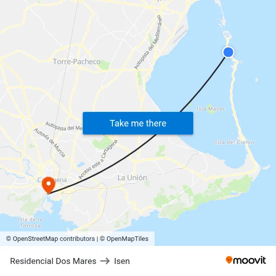 Residencial Dos Mares to Isen map