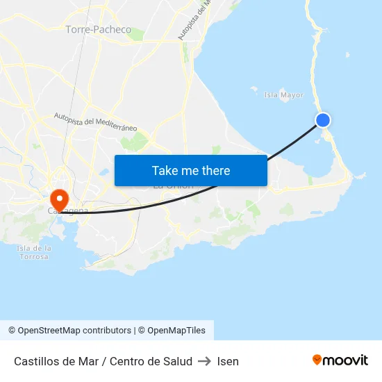 Castillos de Mar / Centro de Salud to Isen map