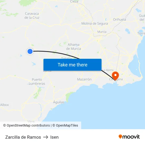 Zarcilla de Ramos to Isen map