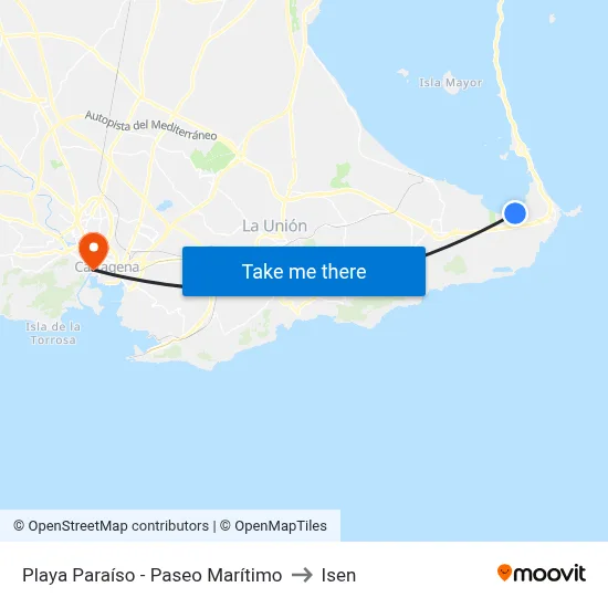 Playa Paraíso - Paseo Marítimo to Isen map