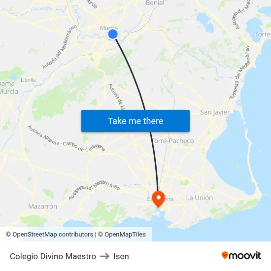 Colegio Divino Maestro to Isen map