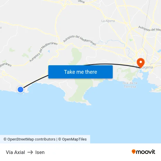 Vía Axial to Isen map