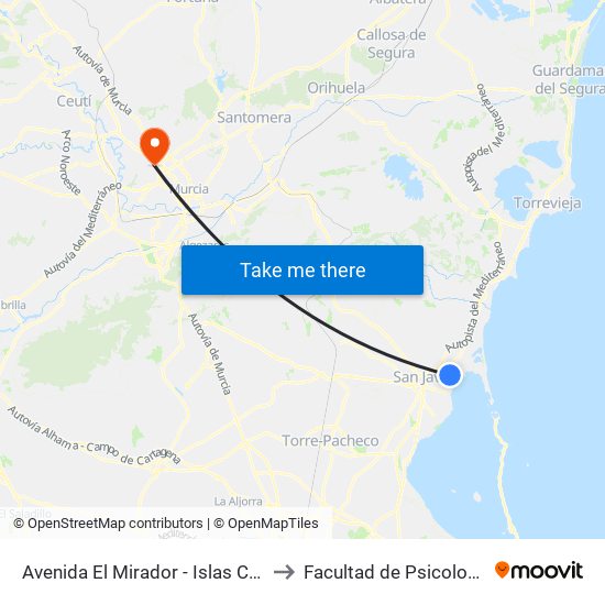 Avenida El Mirador - Islas Cíes to Facultad de Psicología map
