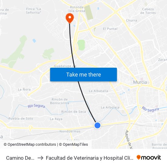 Camino De Funes to Facultad de Veterinaria y Hospital Clínico Veterinario map