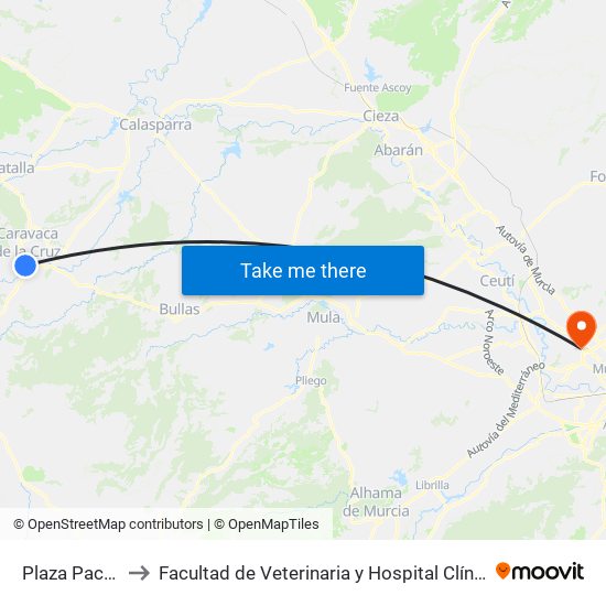 Plaza Paco Pim to Facultad de Veterinaria y Hospital Clínico Veterinario map
