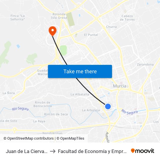 Juan de La Cierva, 6 to Facultad de Economía y Empresa map