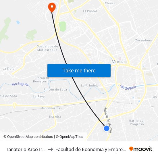 Tanatorio Arco Iris to Facultad de Economía y Empresa map