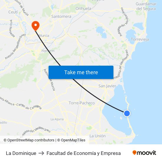 La Dominique to Facultad de Economía y Empresa map