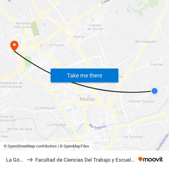 La Góndola to Facultad de Ciencias Del Trabajo y Escuela U. de Trabajo Social map