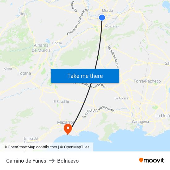 Camino de Funes to Bolnuevo map