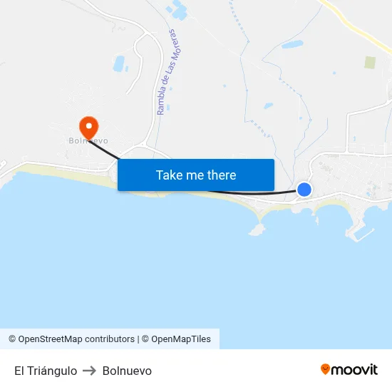 El Triángulo to Bolnuevo map