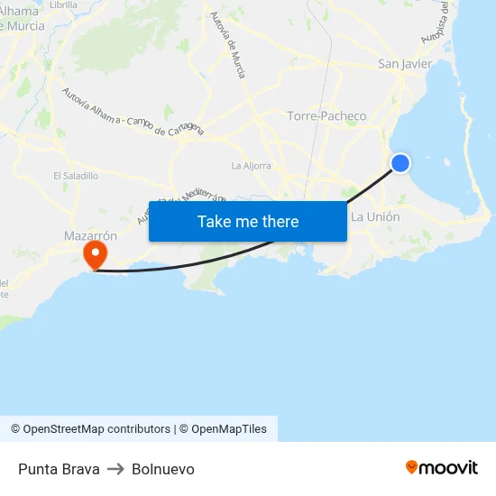 Punta Brava to Bolnuevo map