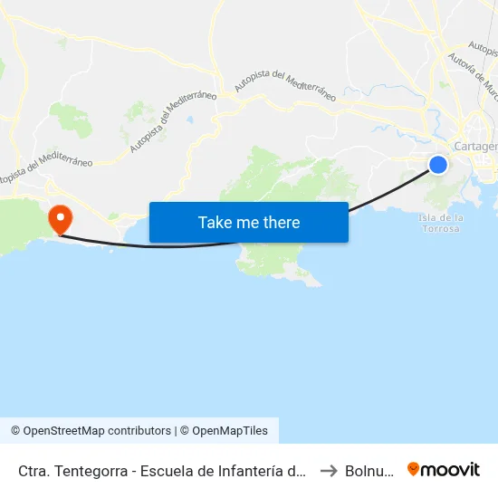 Ctra. Tentegorra - Escuela de Infantería de Marina to Bolnuevo map