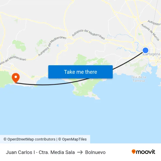 Juan Carlos I - Ctra. Media Sala to Bolnuevo map