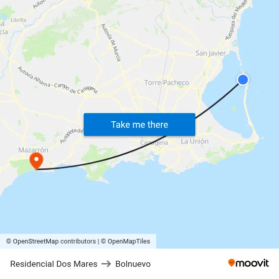 Residencial Dos Mares to Bolnuevo map