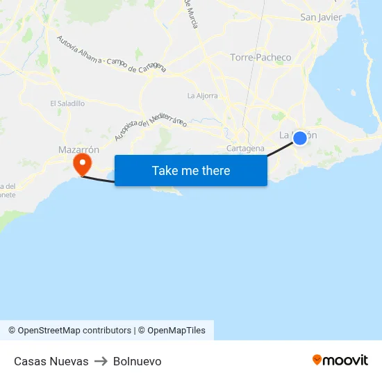 Casas Nuevas to Bolnuevo map