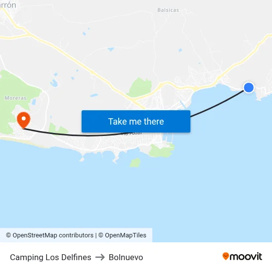 Camping Los Delfines to Bolnuevo map