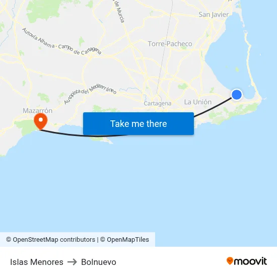 Islas Menores to Bolnuevo map